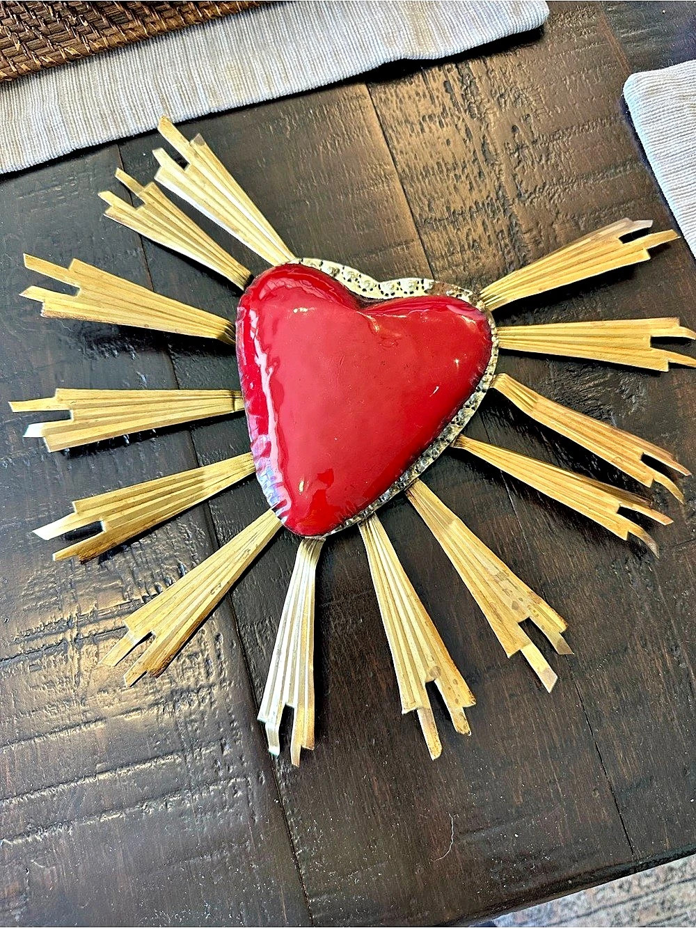 Red & Gold Heart Mexican Wall Decor
